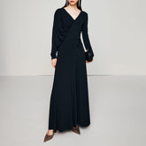 Draped Long-Sleeve Asymmetric Dress - Noise